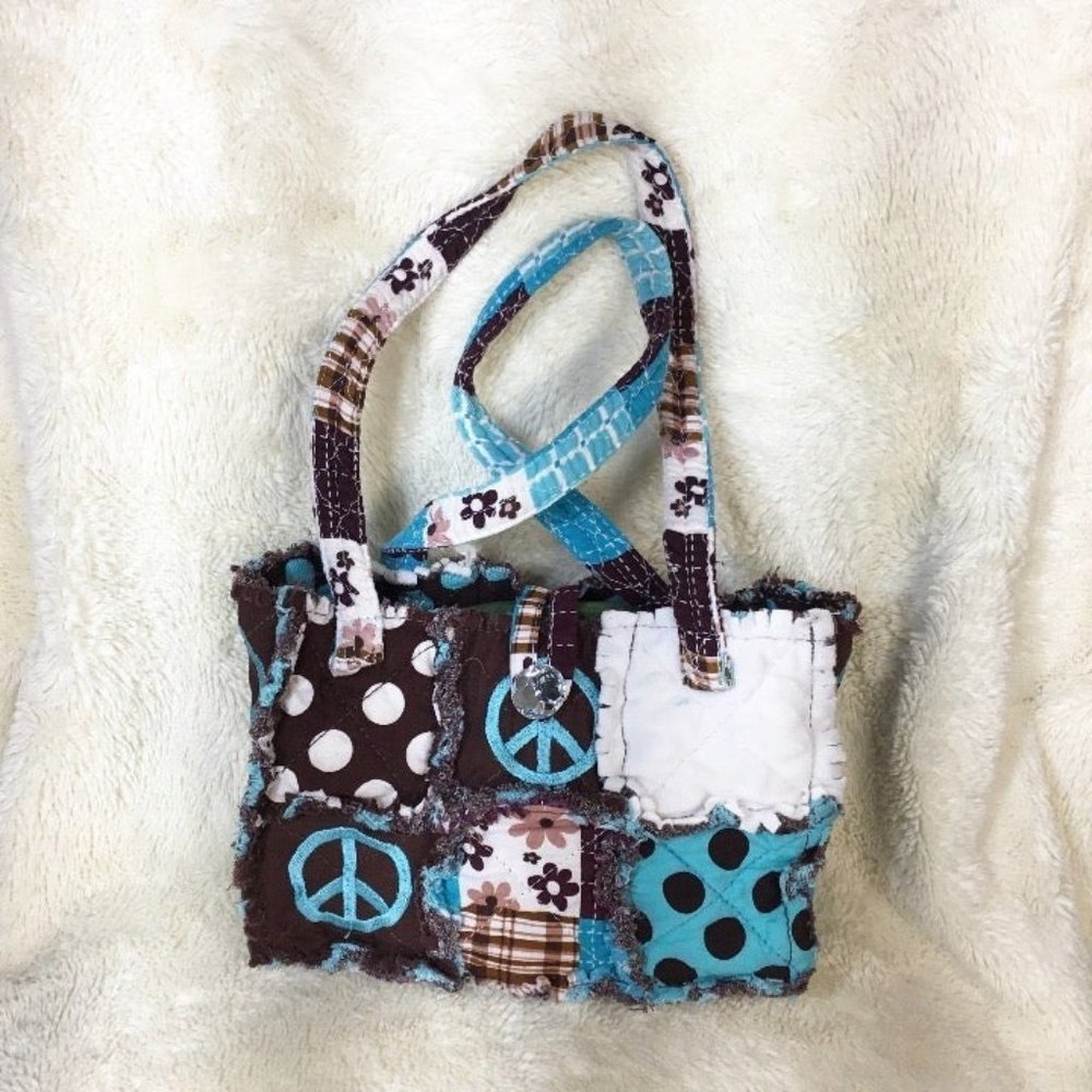 Quilted Patchwork Colorful Shoulder Bag - image 1